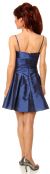Shirred Bodice Short Party Dress with Bow Applique back